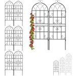 Treillis de jardin en lot de 8, m�tal, � planter, tuteur pour plantes grimpantes, hxlxp : 150 x 21 x ...