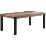 Table de salle � manger rectangulaire ch�ne brun tabac noir mat ? 6 places ? design moderne et �l�gant ...