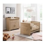 Les tendances - chambre bébé duo : lit 70 x 140 cm + commode a langer ahoi - chene - trend team Les tendances - chambre bébé duo : lit 70 x 140 cm + commode a langer ahoi - chene - trend team