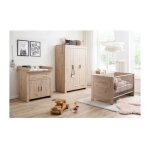 Trendteam - chambre bb trio : lit 70 x 140 cm + commode a langer + armoire ahoi - chene - trend team ...