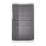 Trendteam - colonne double amanda - 4 portes + 1 tiroir - l73 x p31 x h130 cm - gris