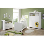 Trendteam - olivia chambre bebe complete : lit 70140 cm + armoire + commode - blanc