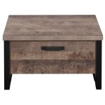 Trendteam - table basse carre 2 tiroirs 80x80x45 cm dcor chne - plex