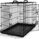 Tresko cage de transport 122x74, 5x80, 5cm pour chien pliable 2 portes transportable caisse de transport ...