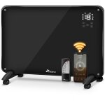 Tresko convecteur en verre 2000 w, application wi - fi, noir radiateur �lectrique avec t�l�commande radiateur ...