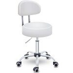Tresko tabouret roulant blanc avec dossier tabouret de travail tabouret pivotant tabouret cosmtique ...
