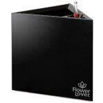 Triangle pot auto irrigant - 14x14x14cm - noir - flower lover
