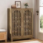 Tribesigns armoire � chaussures 6 �tages, portes � lamelles, 24 paires meuble � chaussures ferme, �tag�res ...