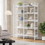 Tribesigns biblioth�que industrielle � 5 niveaux, 180 x 119 cm (h x l), �tag�re autonome double large ...