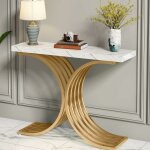 Tribesigns - console meuble, table console blanche meuble, 100 x 30 x 80 cm petite table de pr�sentation, ...