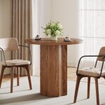 Tribesigns table � manger ronde, 80 cm table de cuisine pour 4 personnes pour salle � manger, cuisine, ...