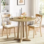 Tribesigns table de salle � manger ronde pour 2 � 4 personnes, table de cuisine circulaire, 80 cm de ...