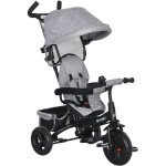 Tricycle enfant �volutif pare - soleil pliable canne t�lescopique amovible 95 x 50 x 106 cm acier gris ...