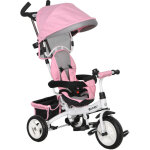 Tricycle enfant �volutif pare - soleil pliable canne t�lescopique amovible 95 x 50 x 106 cm acier rose ...