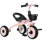 Tricycle enfants avec sonnette et panier selle r�glable avec dossier - pour enfant de 2 � 5 ans rose ...