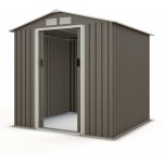 Trigano - abri de jardin mtal gris / vert 3, 26 m + kit d'ancrage