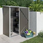 Trigano - abri de jardin mtal taupe 1, 04 m + kit d'ancrage