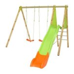 Portique bois et m�tal - 2, 30m - 2 balan�oires et 1 toboggan 2, 63m - arroba trigano