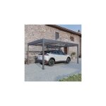 Trigano - carport simple 326x509 cm en aluminium et mtal anthracite - libeccio