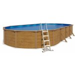 Piscine hors sol acier ovale 10, 05 x 5, 50 x 1, 20 m aspect bois canyon