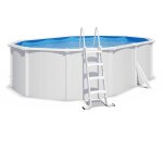 Piscine hors sol acier ovale 4, 90 x 3, 65 x 1, 2 m blanche saphir