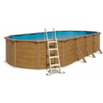 Piscine hors sol acier ovale 7, 30 x 3, 65 x 1, 20 m aspect bois canyon