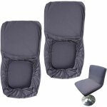 Lot de 2 housses pour tabourets de bar gris fonc avec housse de dossier extensible pour chaise de salle ...