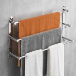 Trimec - porte - serviettes mural en acier inoxydable 304 40 cm �tag�re / mural 3 ples pour salle de ...