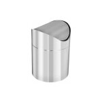 Poubelle salle de bain inox, argent - trimec