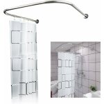 Tringle de douche, sans perage, tringle de rideau de douche en u, baignoire d'angle, tringle en arc ...