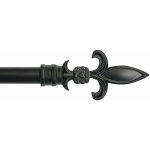 Tringle  rideau en fer vente aux enchres de rideaux anneaux extensibles 160 - 300 cm lance - noir