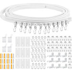 Tringle � rideau incurv�e de 5 m�tres avec rouleaux silencieux, tringle � rideau flexible, support de ...