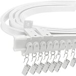 Tringle � rideaux, rail de rideau de plafond flexible pour baie vitr�e, environ 5 m, pliable courbe support ...