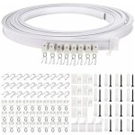 Tringle � rideaux, rail de rideau de plafond flexible pour baie vitr�e, environ 5 m, pliable courbe support ...