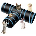 Tunnel chat jeu chat, tunnel lapin pet tunnel 3 way crinkle tunnel tube pliable jouet pour les chats ...