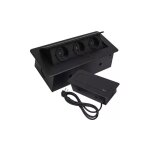 Triple prise encastrable pour plan de travail 22 x 10, 8 x 6, 5 cm