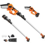 Tronconneuse a batterie 20 v 2 ah elagueuse a perche sans fil 2 en 1 telescopique 2, 43 m epaisseur de ...