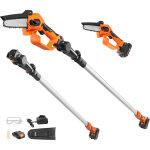 Tronconneuse a batterie 20 v 2 ah elagueuse a perche sans fil 2 en 1 telescopique 2, 43 m epaisseur de ...