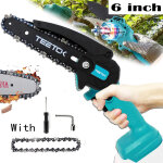 Tron�onneuse � batterie, tron�onneuse �lectrique sans fil de 15, 2 cm 6'', mini scie � bois portable, ...