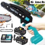 Tron�onneuse � batterie, tron�onneuse �lectrique sans fil de 6  , mini scie � bois portative, tron�onneuse ...