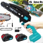 Tron�onneuse � batterie, tron�onneuse �lectrique sans fil de 6 ', mini scie � bois portative, tron�onneuse ...