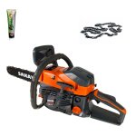 Trononneuse moteur  essence 2 temps 48cc pe de 16 pouces + huile 2 temps 125ml + chane
