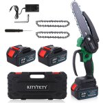 Trononneuse sans fil de 6 pouces avec 2 batteries, scie sans fil avec 2 chanes pour le jardinage, les ...