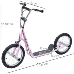 Trottinette fille 16 pouces pneus gonflables, scooter enfant rose pour jeux ext�rieurs