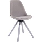 Chaise de salle � manger troyes pivotant en velours avec pi�tement rond blanc gris