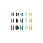 Jeu de pinces crocodiles noir, rouge, blanc, vert, jaune tru components 93038c196 1409080 30 pc(s)