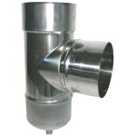 Té de tubage mâle 90° inox d125 / 131 + purge ten Té de tubage mâle 90° inox d125 / 131 + purge ten
