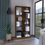 Tuhome concept - bibliothque bibliothque noyer, avec plusieurs tagres 170cm l x 26cm p x 80cm l x ...