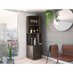 Tuhome concept - meuble bar d'angle syrah, avec porte - gobelet 180, 6cm l x 46, 9cm p x 46, 9cm l x ...