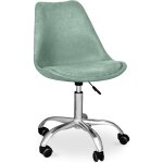 Privatefloor - chaise de bureau rembourr�e - avec roulettes - tulip bleu pastel